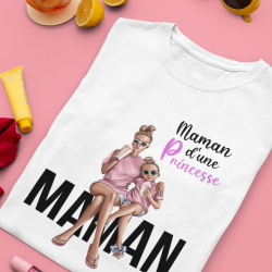 T-shirt personnalisé "Maman d'une princesse"