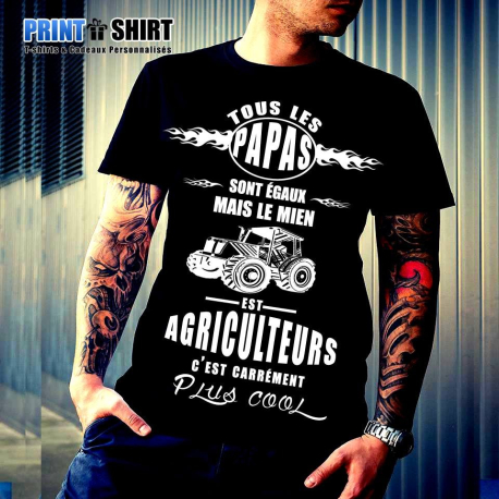 Tee shirt personnalisé "Papas égaux agriculteurs"