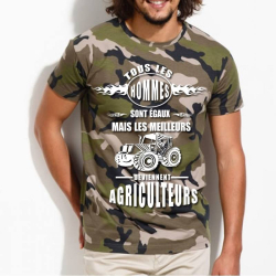 Tee shirt personnalisé camouflage "Hommes égaux agriculteurs"