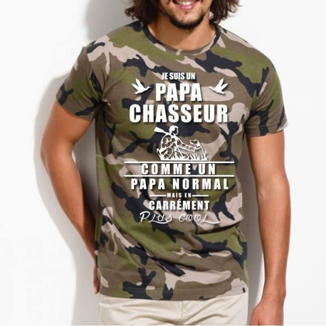 Tee Shirt Personnalisé chasseur "Je suis un papa chasseur"