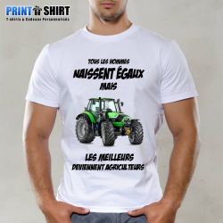T-shirt "Hommes égaux agriculteurs" Plusieurs modèles de tracteurs