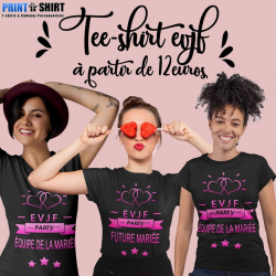 T-shirts personnalisés, humour, Evjfs, Equipe de la mariée, Future mariée