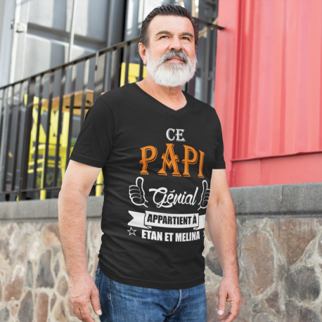 T-shirt Personnalisé "Ce papi génial appartient à" Prénom au choix