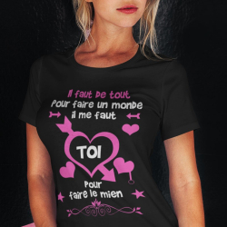 Tee shirt personnalisé "Déclaration d'amour"