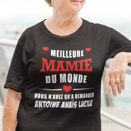 T-shirt Personnalisé " Meilleure mamie du monde"