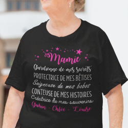 T-shirt Personnalisé " Mamie gardienne de mes secrets"