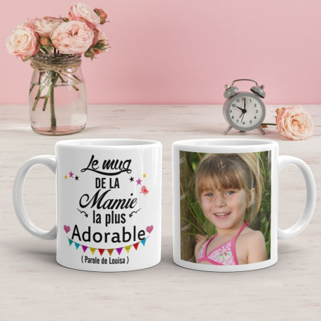 Mug personnalisé "Le mug de la mamie la plus adorable"