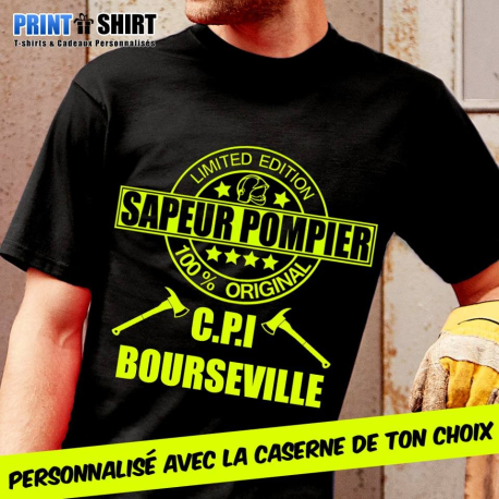Tee shirt personnalisé Pompier "Edition Limitée"